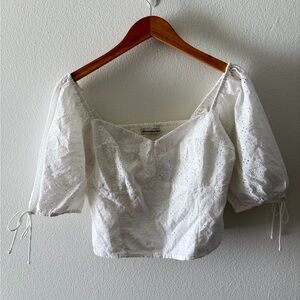 Abercrombie & Fitch White Eyelet Blouse